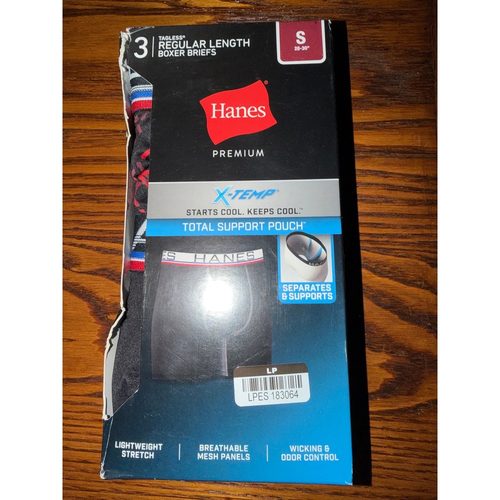 Hanes Premium X-Temp Total Support Pouch Boxer Briefs 3 Pack Mens Small 28-30